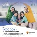 Камчатские семьи могут получить выплату в 1 млн рублей при рождении третьего ребенка